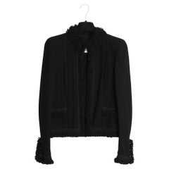 Chanel 2003C Veste Pantalon FR40 Black Wool and Silk Jacket Ensemble UK12 US8