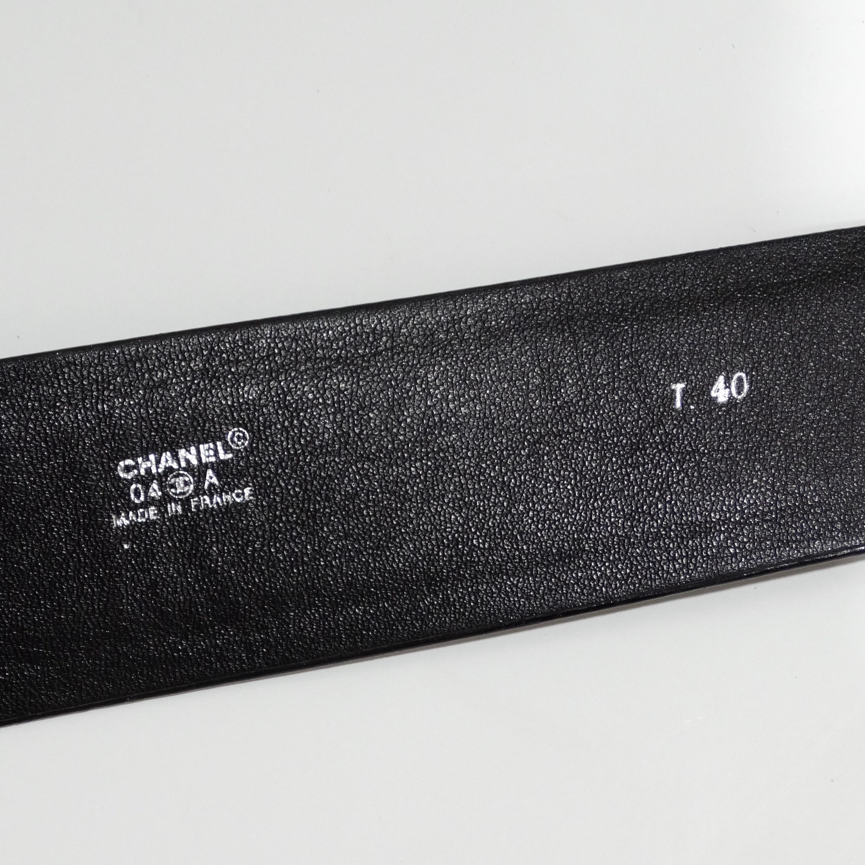 Chanel 2004 - Robe à col boutonné et ceinture en noir en vente 7