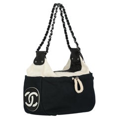 Chanel 2004 Cruise Sailing Yacht Boating Rope Cotton Pochette Hobo Sac à bandoulière