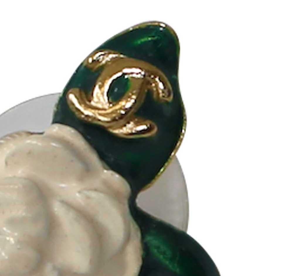 Chanel 2004 Fall Camellia Baramotif Stud Earrings In Good Condition In London, GB