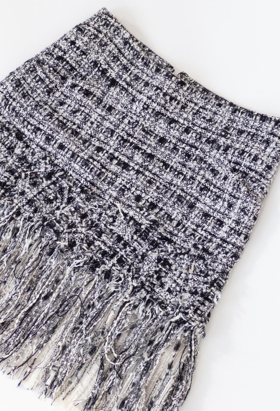 Chanel 2004 Fringe Tweed Skirt 1