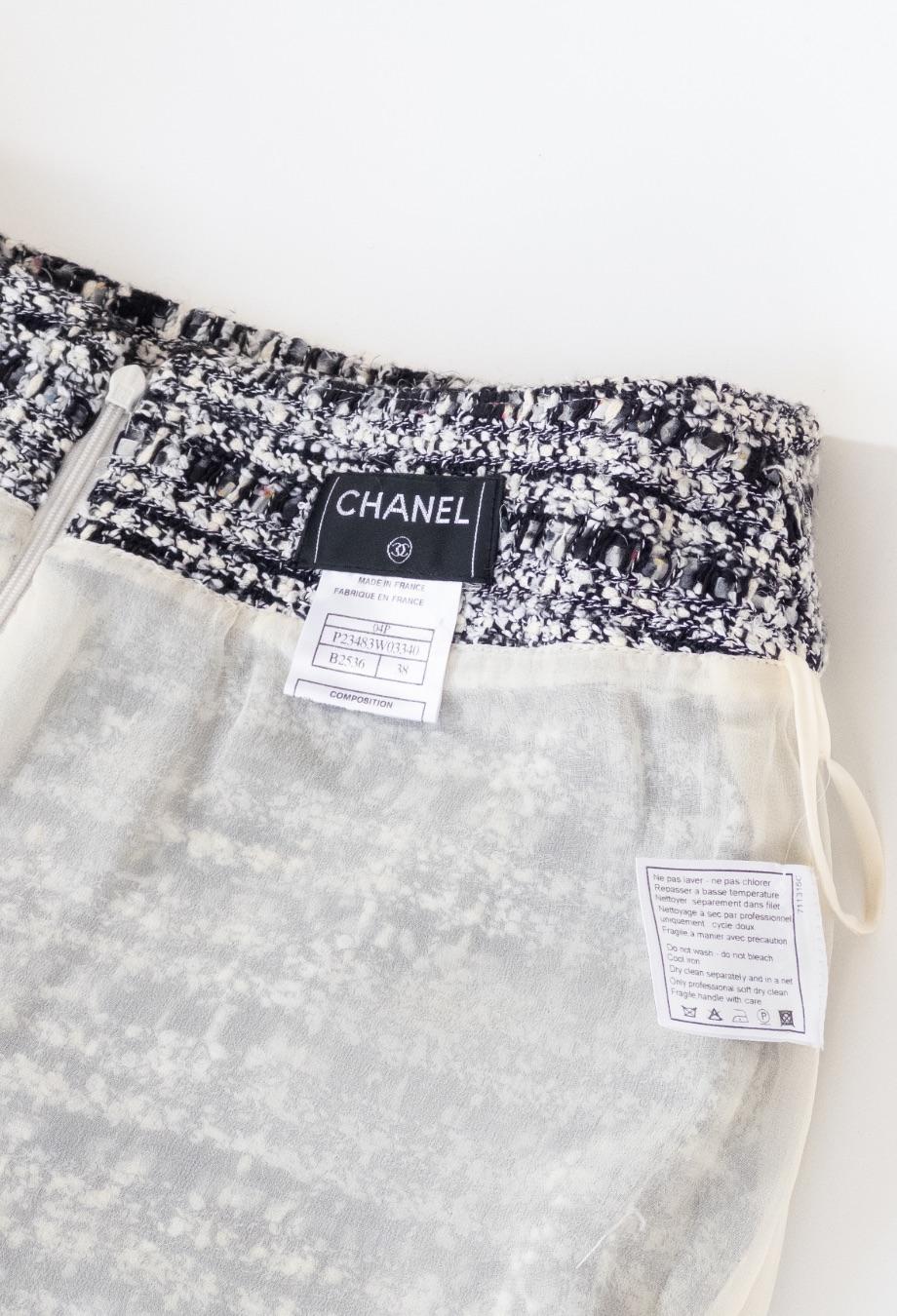 Chanel 2004 Fringe Tweed Skirt 2