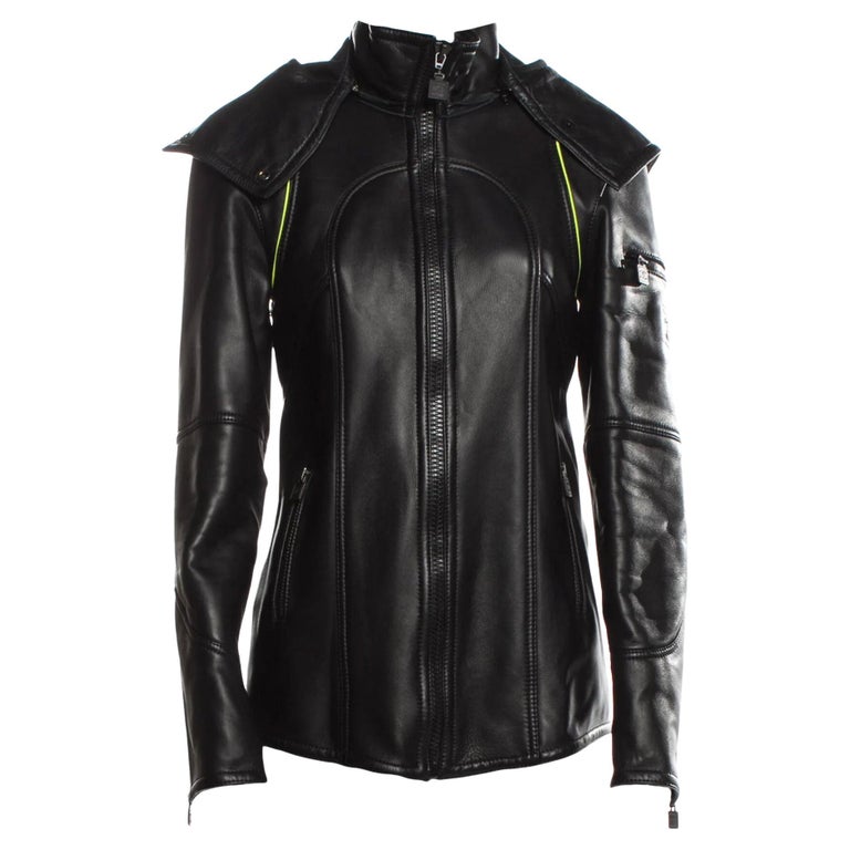 Chanel 2004 Limited Edition Runway Hooded Leather Sport Biker