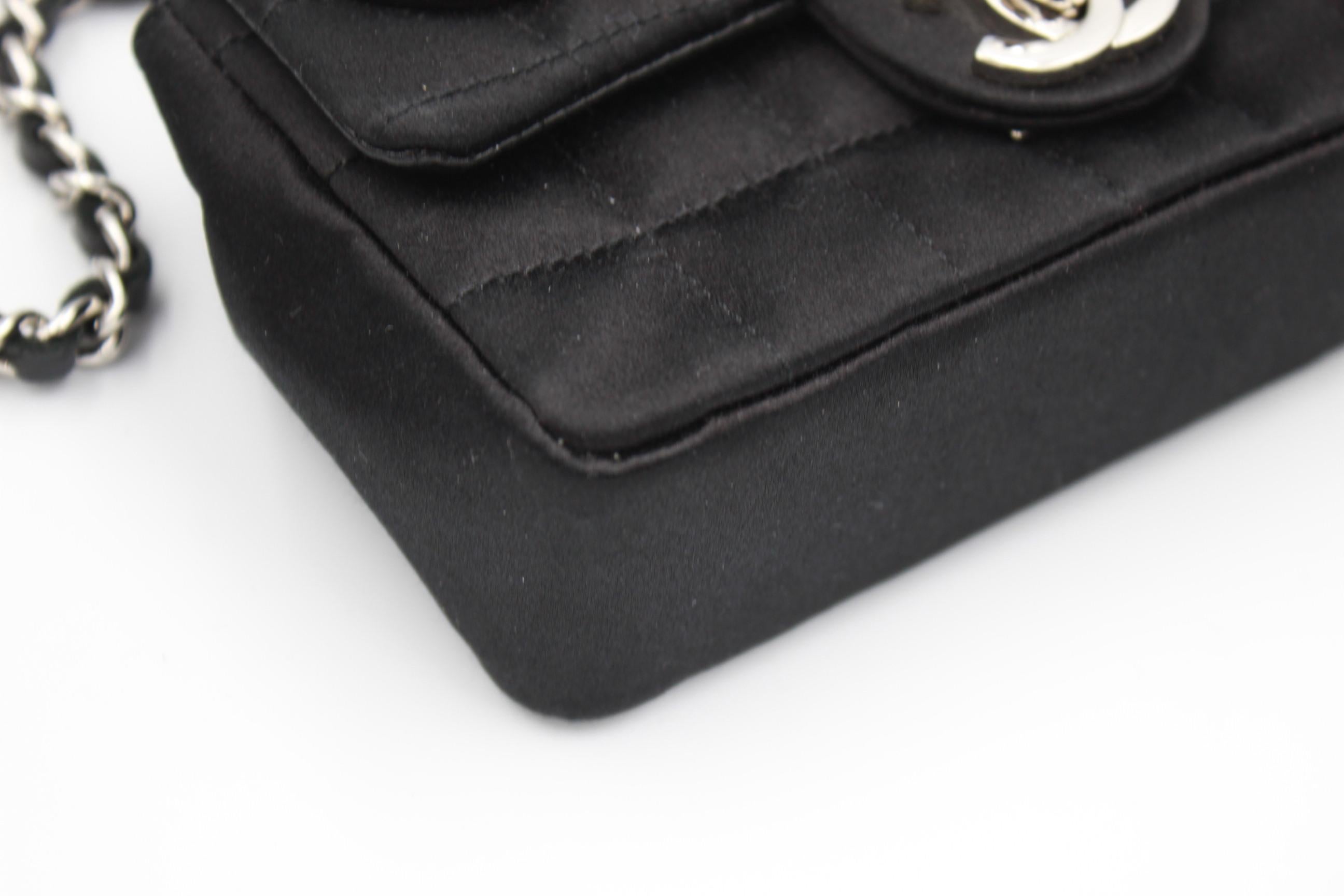 Black Chanel 2004 Lipstick Micro Simple Flap Bag