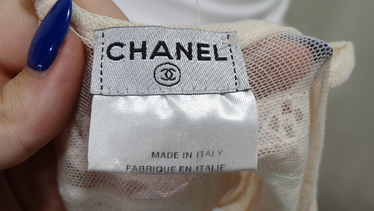 Chanel 2004 Pastel CC Logo Embroidered Camisole For Sale 3