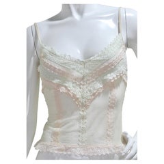 Chanel 2004 Pastellfarbene bestickte Camisole mit CC-Logo