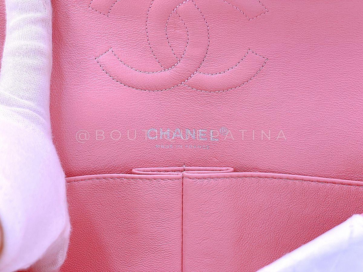 Chanel 2004 Sakura Pink Caviar Medium Classic Double Flap Bag SHW  67868 For Sale 7