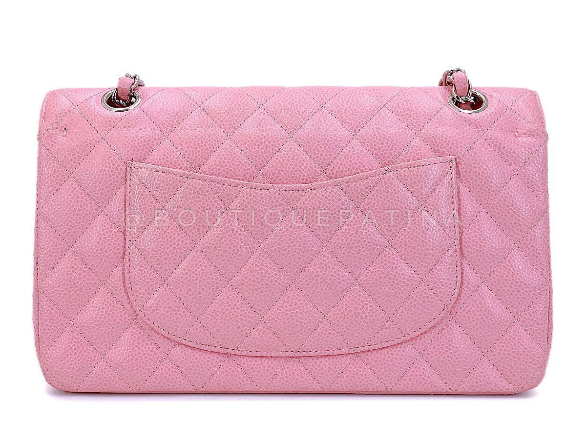 Chanel 2004 Sakura Pink Caviar Medium Classic Double Flap Bag SHW  67868 For Sale 1