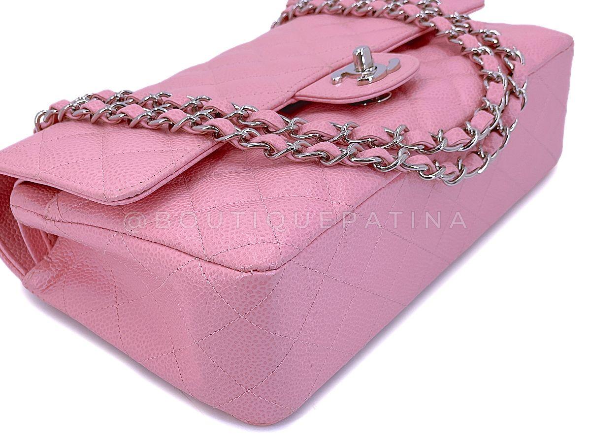 Chanel 2004 Sakura Pink Caviar Medium Classic Double Flap Bag SHW  67868 For Sale 3