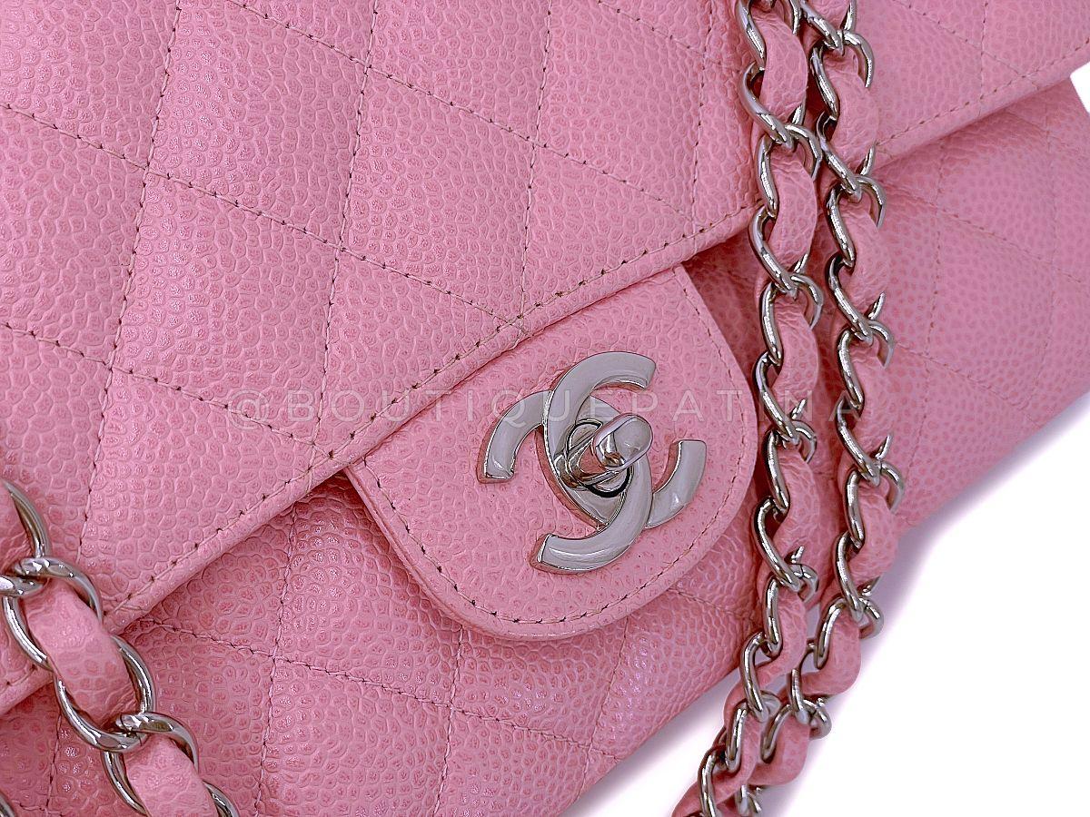 Chanel 2004 Sakura Pink Caviar Medium Classic Double Flap Bag SHW  67868 For Sale 4