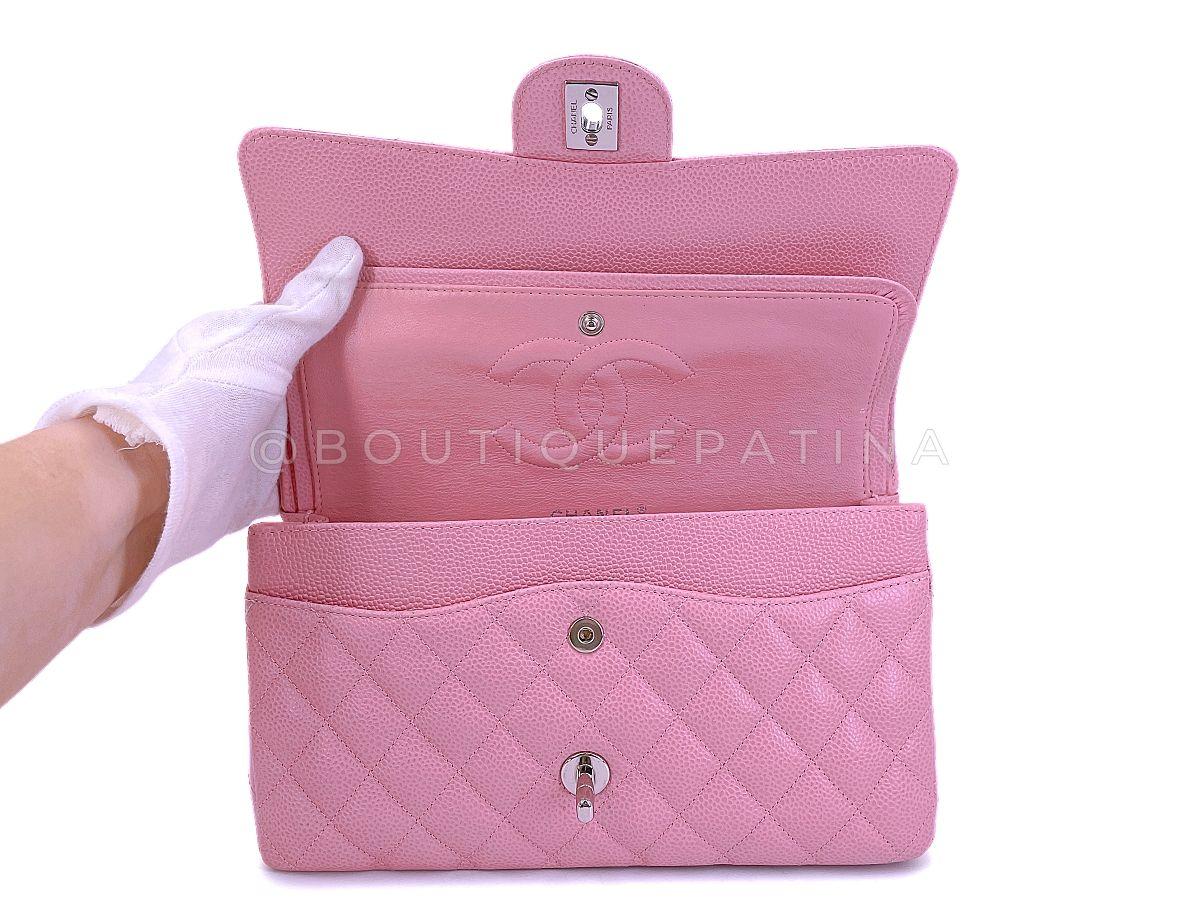 Chanel 2004 Sakura Pink Caviar Medium Classic Double Flap Bag SHW  67868 For Sale 5