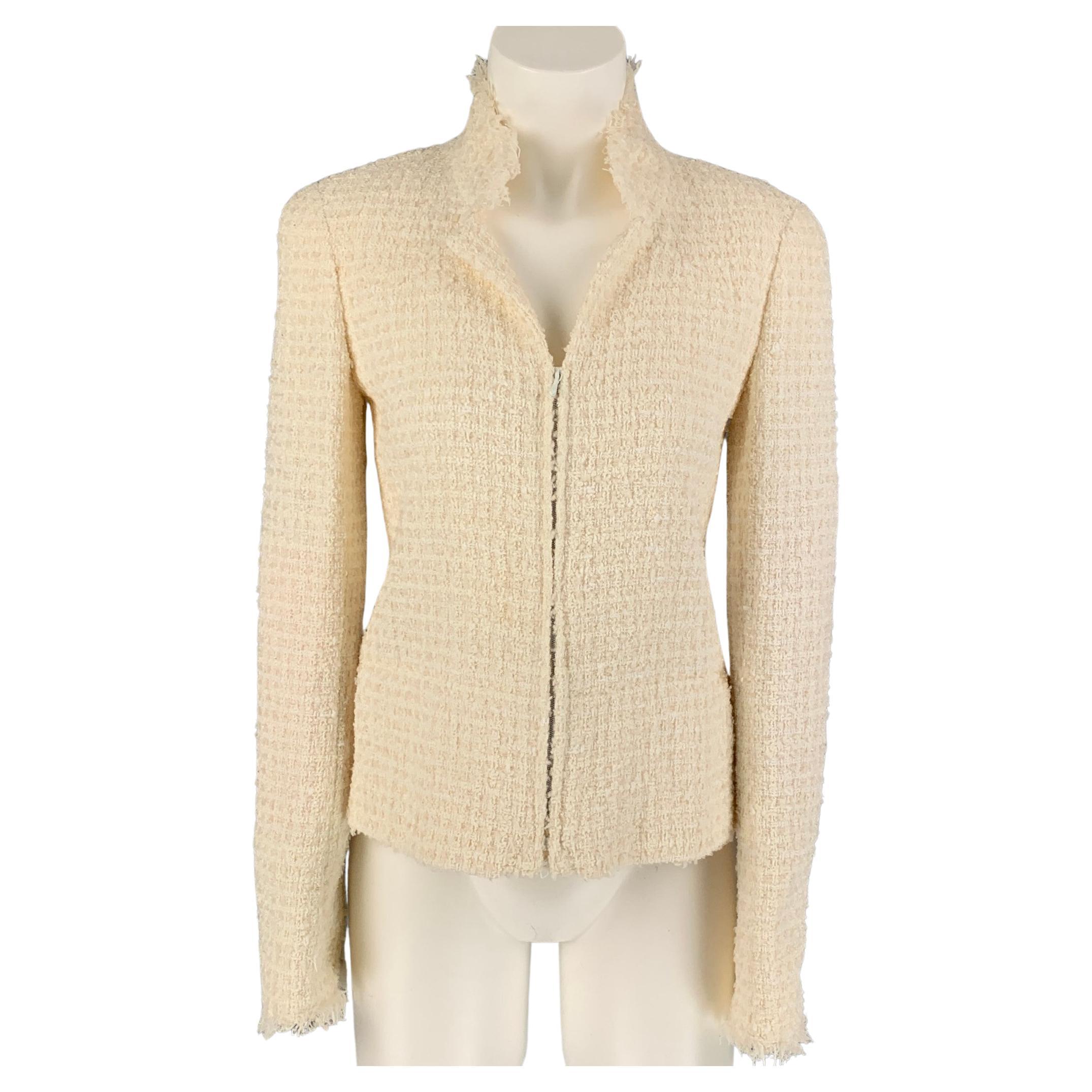 Collector CHANEL Jacket in Beige Wool Fully Studded Size 38FR at 1stDibs