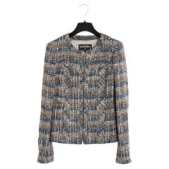 Chanel 2004 Veste Tweed Taupe Lurex FR36 Khaki Green Wool Tweed Jacket UK6 US4 Chanel 2004 Veste Tweed Taupe Lurex FR36 Khaki Green Wool Tweed Jacket UK6 US4