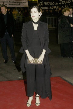 Chanel 2004 Vintage Black Lambskin Chain Embellished Punk Edgy Clutch Flap Bag