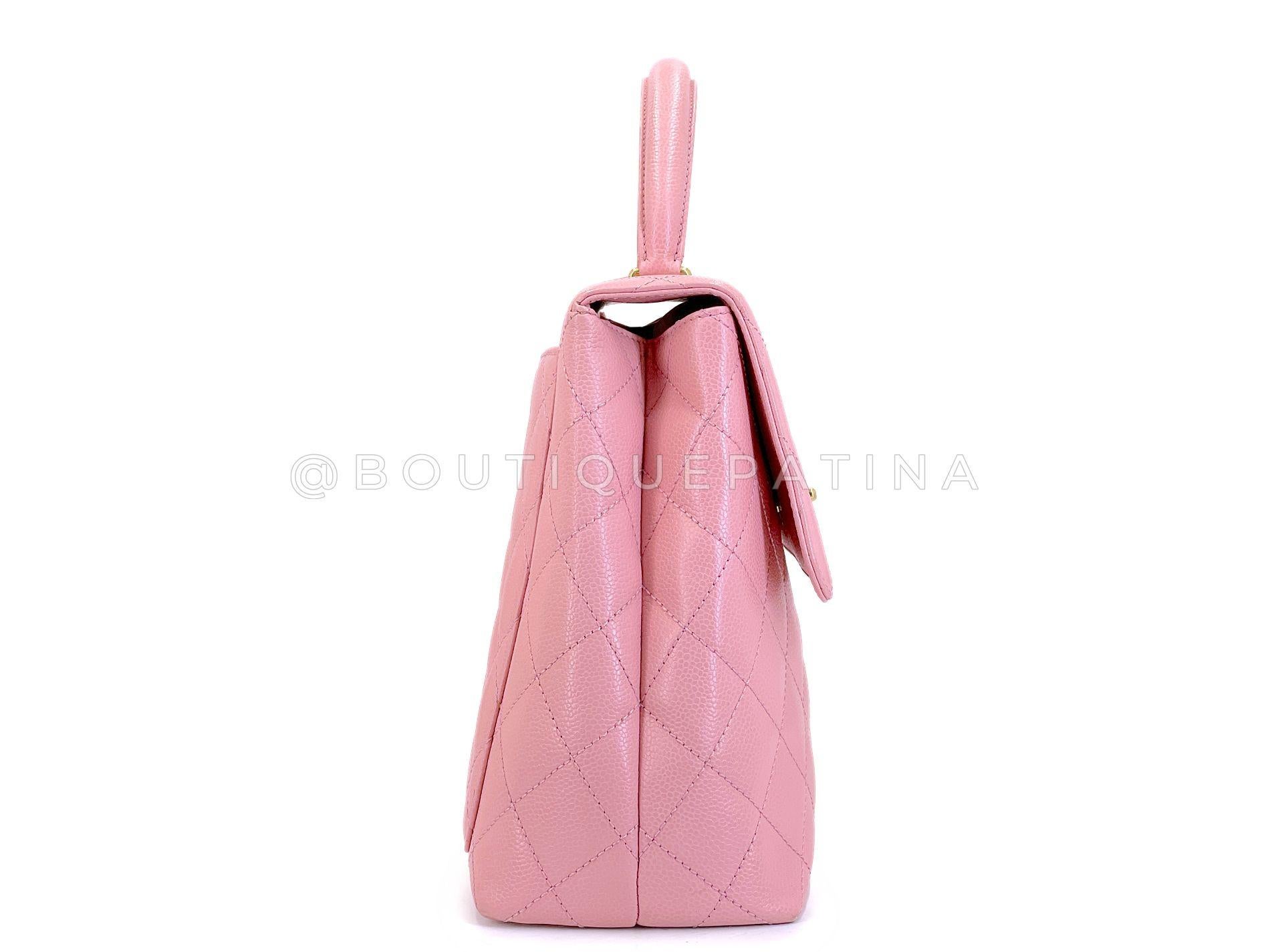 Chanel 2004 Vintage Sakura Pink Caviar Kelly Flap Bag 24k GHW 68948 Excellent état - En vente à Costa Mesa, CA