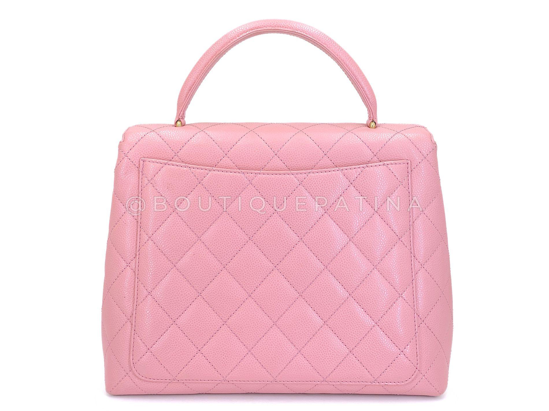 Chanel 2004 Vintage Sakura Pink Caviar Kelly Flap Bag 24k GHW 68948 Pour femmes en vente