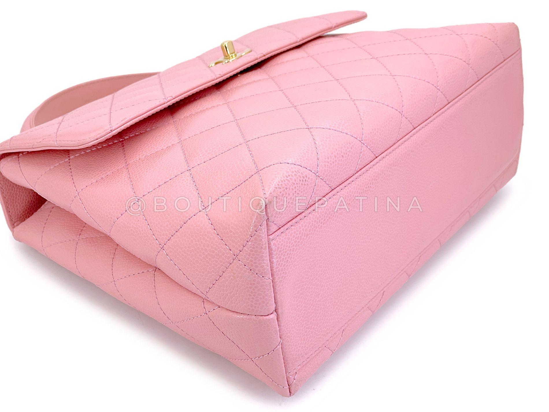 Chanel 2004 Vintage Sakura Pink Caviar Kelly Flap Bag 24k GHW 68948 en vente 2