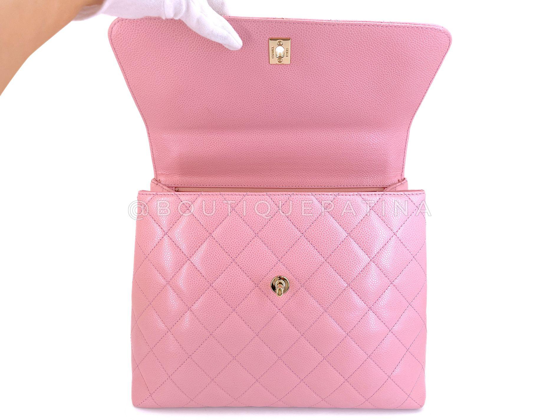 Chanel 2004 Vintage Sakura Pink Caviar Kelly Flap Bag 24k GHW 68948 en vente 4
