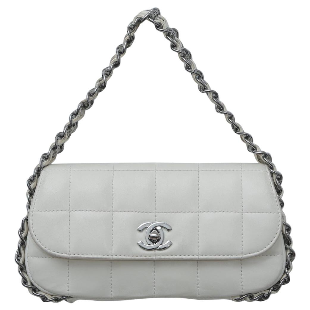 Chanel  2004 White Lambskin Mini Chain around lap Bag