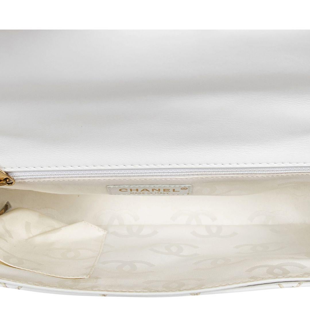 Women's or Men's Chanel 2004 White Wild Stitch Top Handle Bag For Sale
