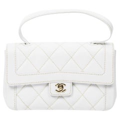 Chanel 2004 White Wild Stitch Top Handle Bag