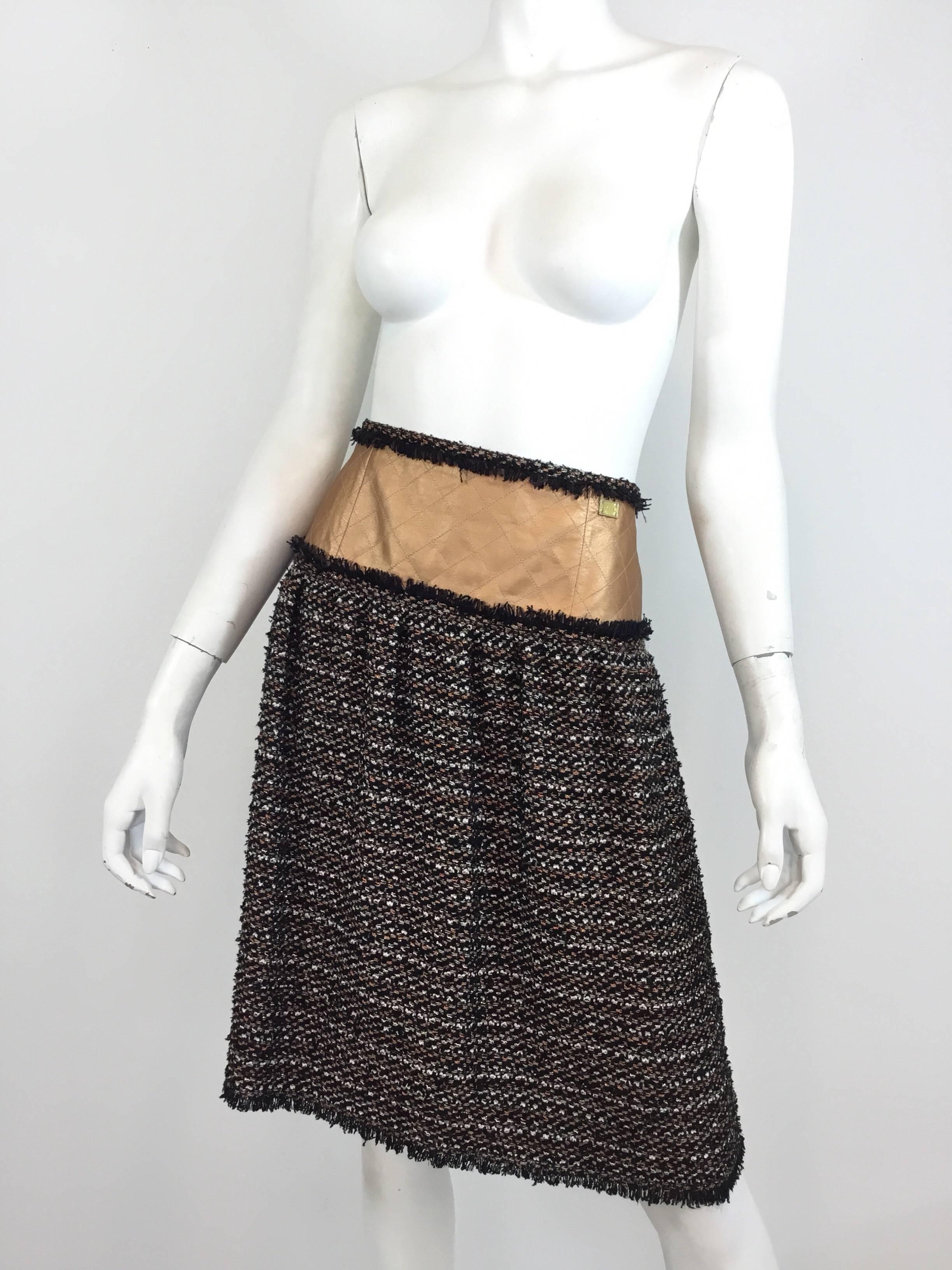 chanel crop top and skirt set