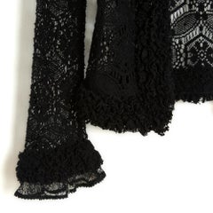 Chanel 2005 Cardigan FR38 Black wool lace UK10 US8 Jacket