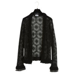 Chanel 2005 Cardigan FR38 Black wool lace UK10 US8 Jacket
