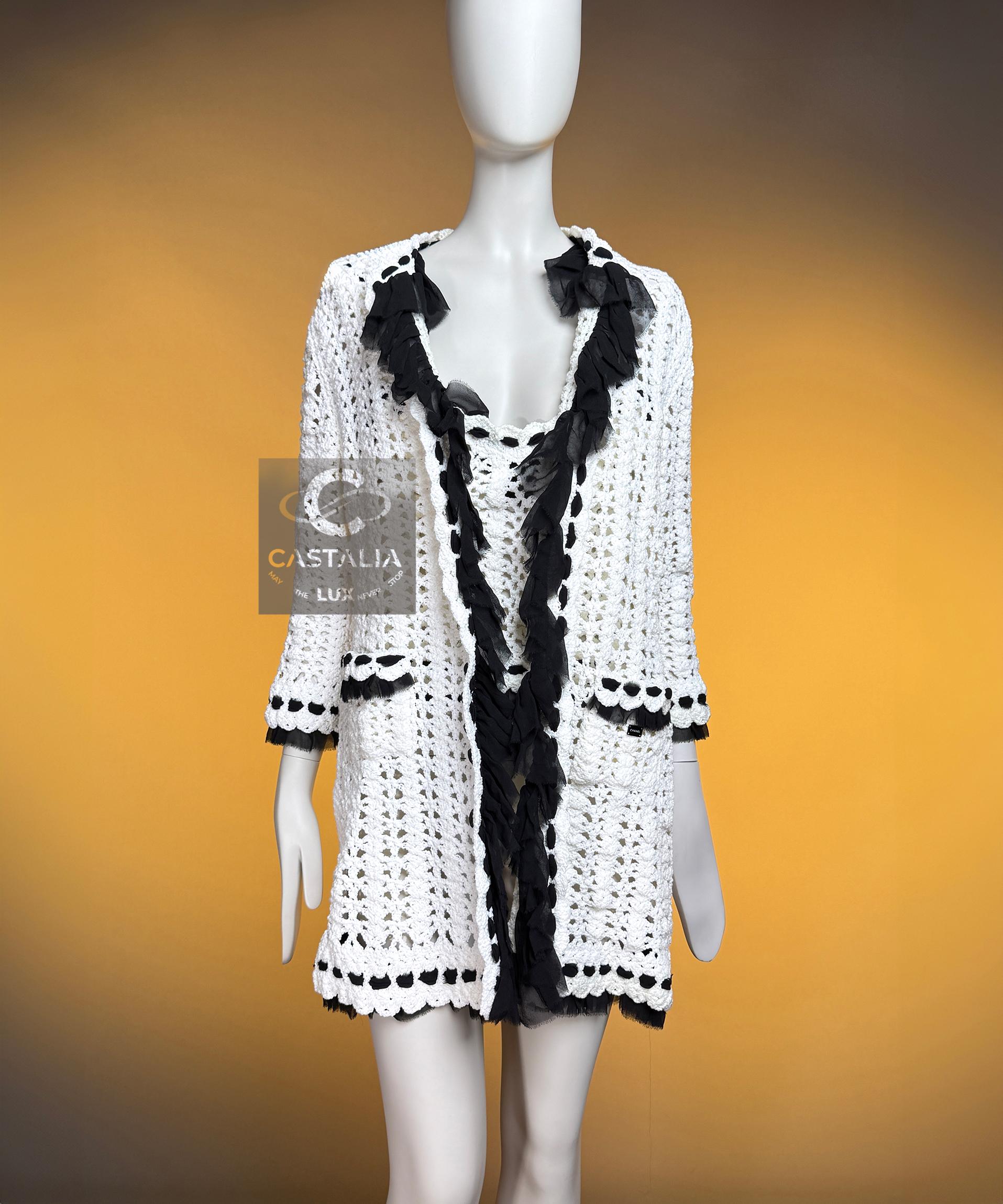 CHANEL 2005 Coleccionistas Crochet Couture Conjunto 40 FR en venta 7
