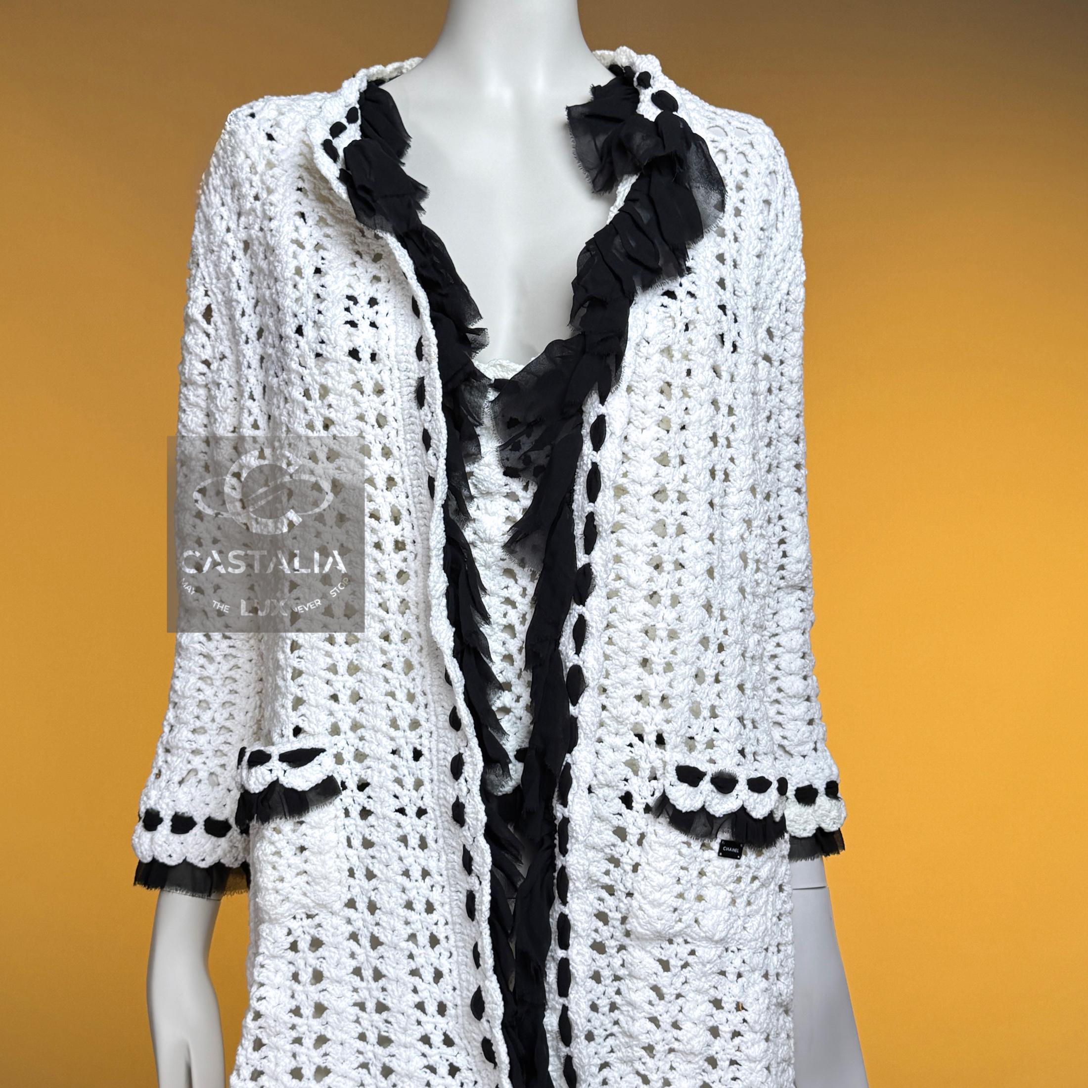 CHANEL 2005 Coleccionistas Crochet Couture Conjunto 40 FR en venta 8