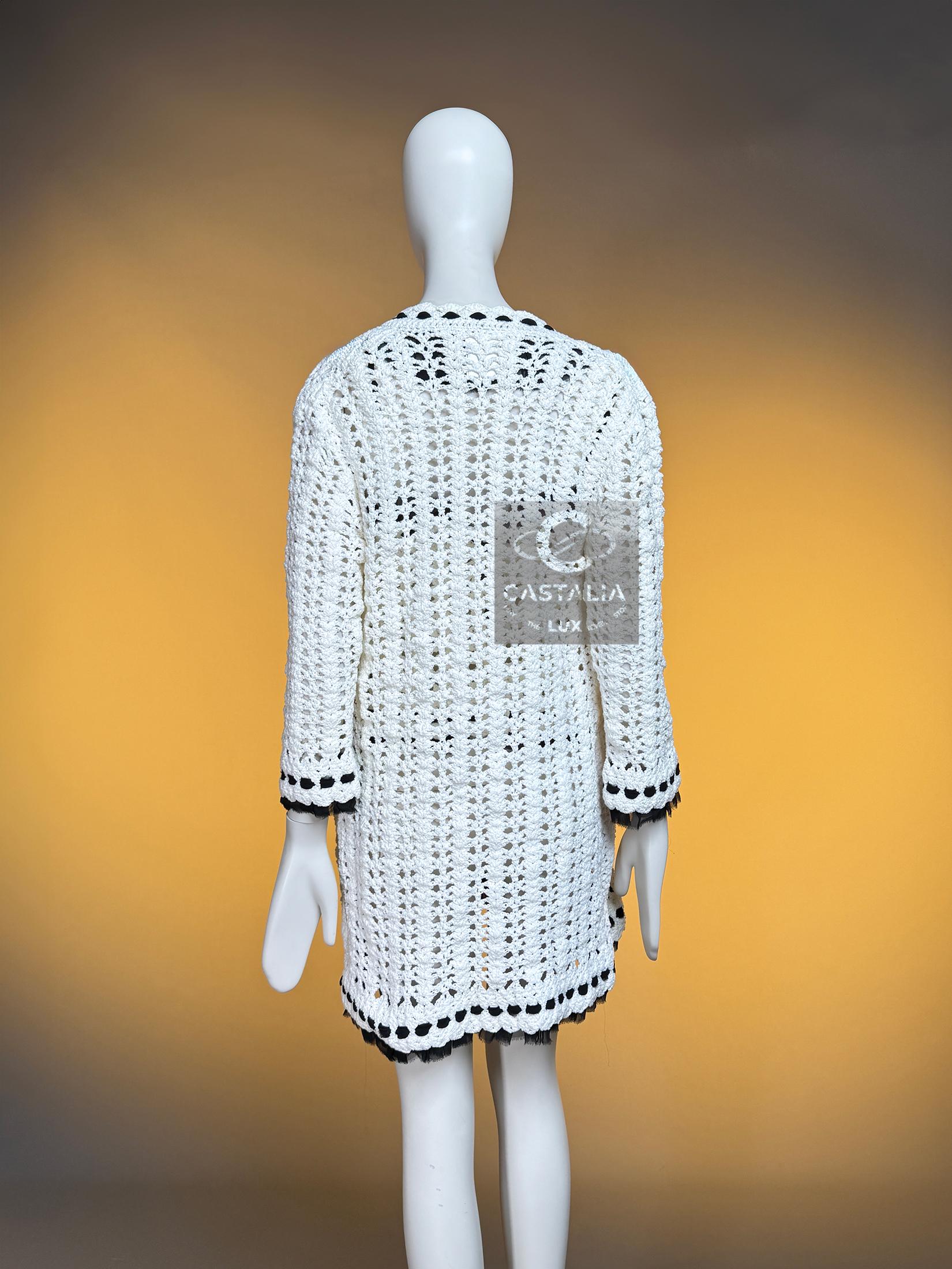 CHANEL 2005 Coleccionistas Crochet Couture Conjunto 40 FR en venta 13