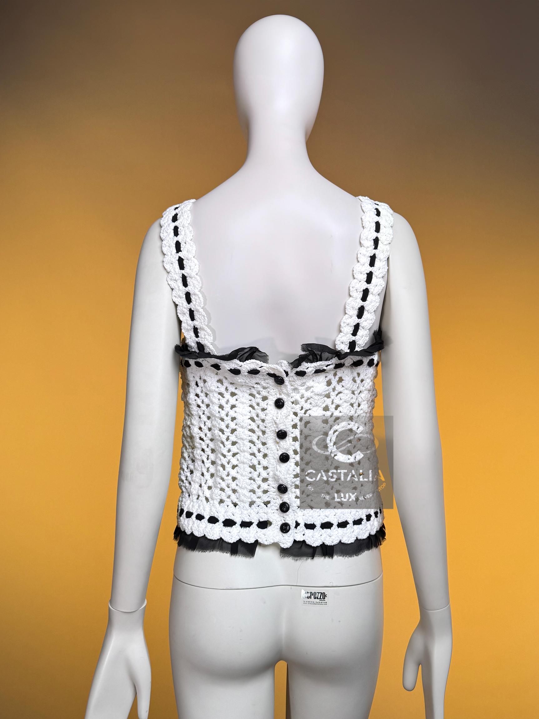 CHANEL 2005 Coleccionistas Crochet Couture Conjunto 40 FR en venta 14