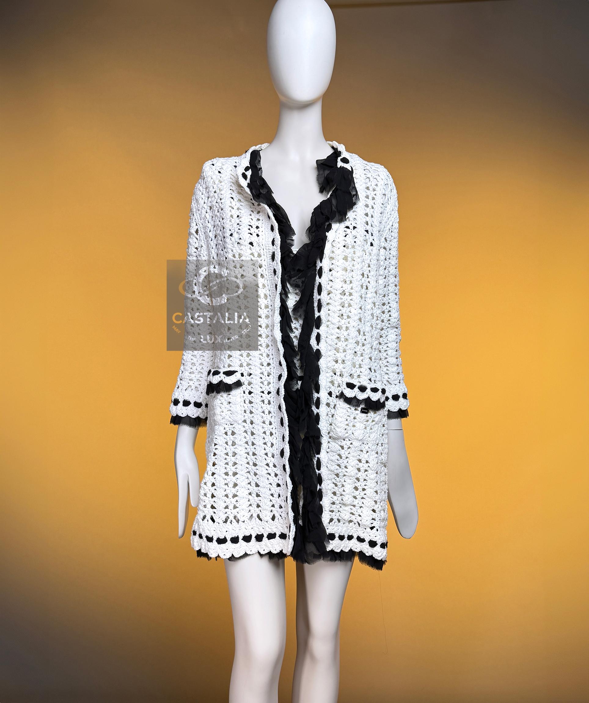 CHANEL 2005 Coleccionistas Crochet Couture Conjunto 40 FR en venta 2