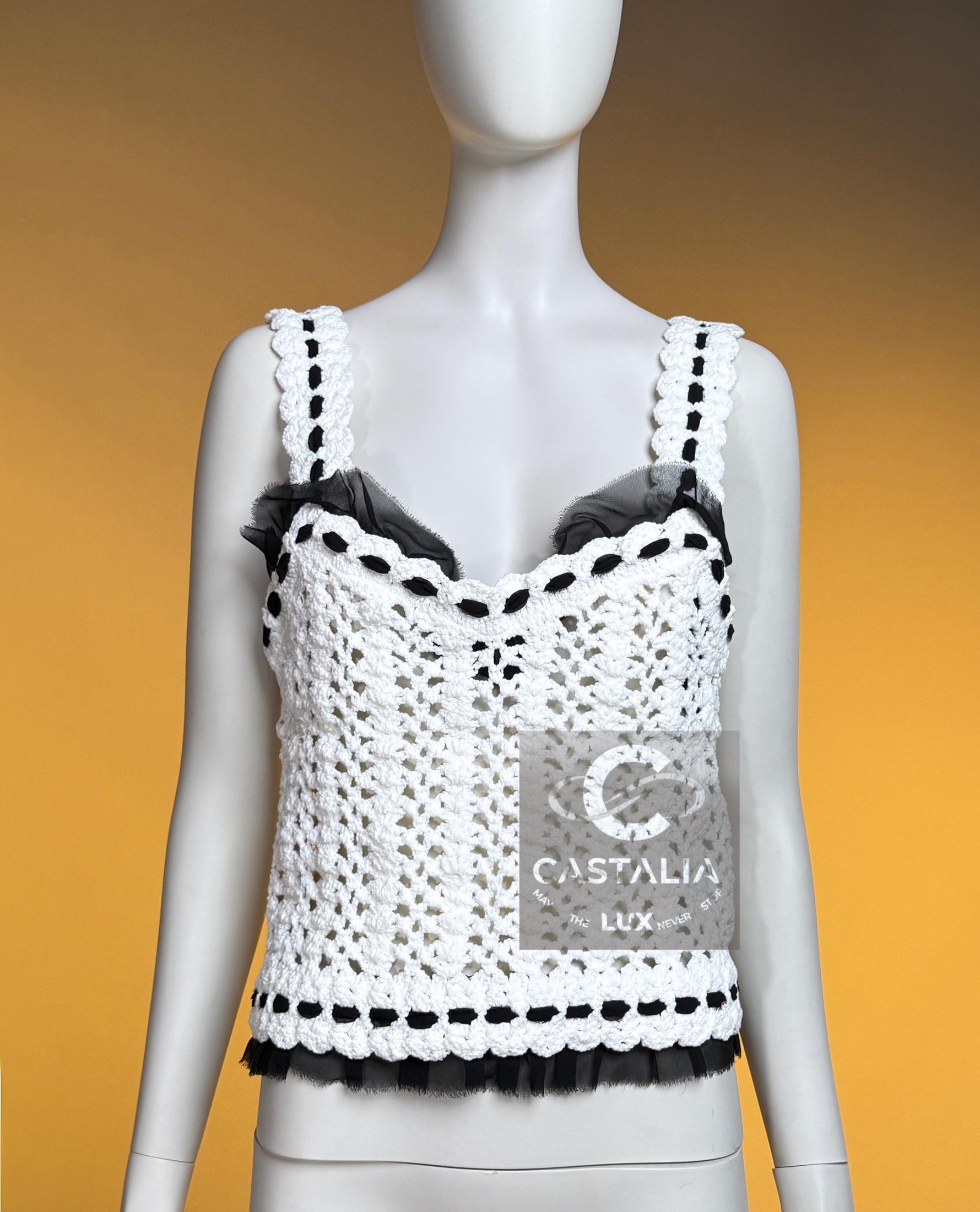 CHANEL 2005 Coleccionistas Crochet Couture Conjunto 40 FR en venta 3