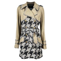 Chanel 2005 Connoisseurs Gem Houndstooth Tweed Trench 36 FR