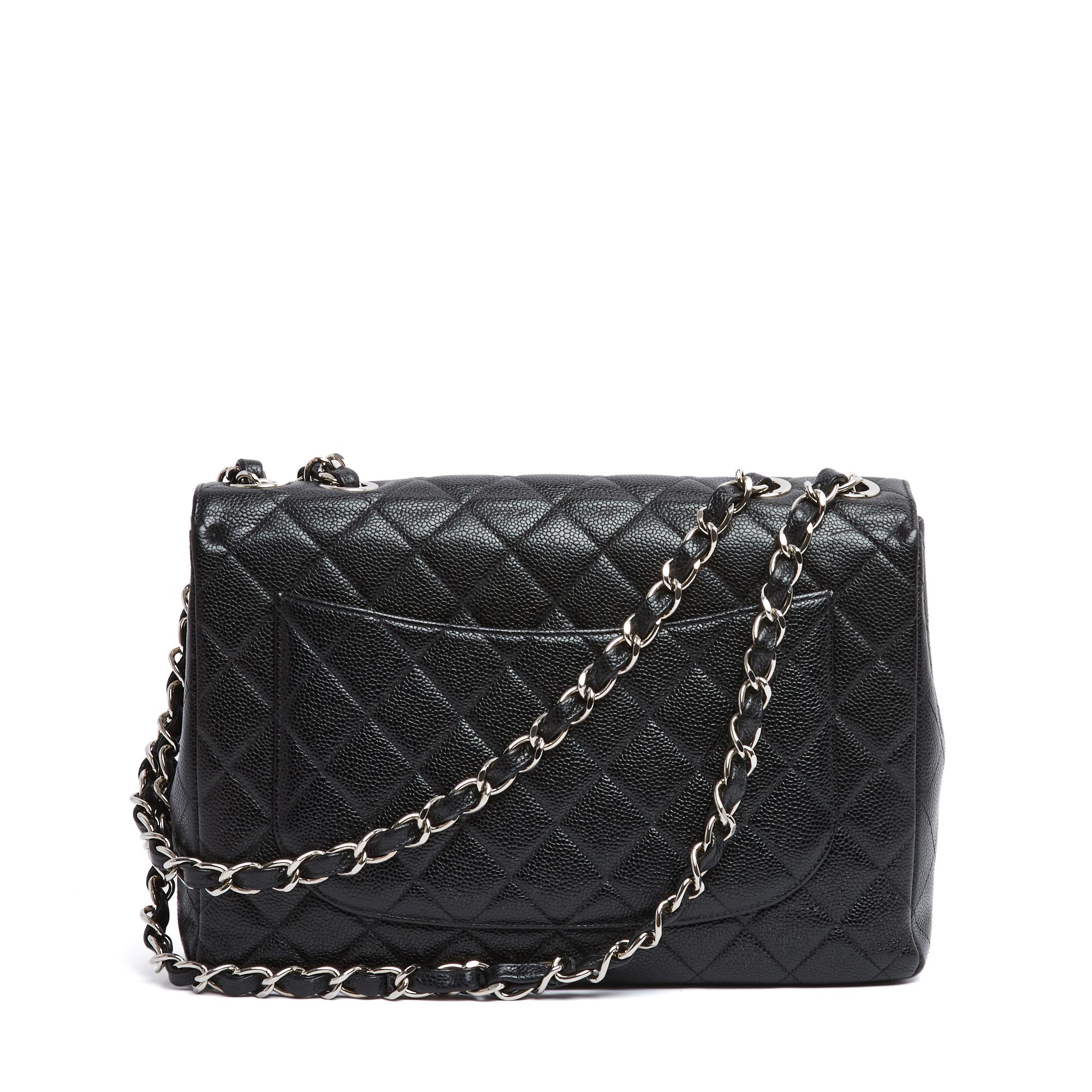 Chanel 2005 Grand Sac Classique CC Schwarz Silber Zeitlos Klassisch Maxi Tasche im Zustand „Gut“ im Angebot in PARIS, FR