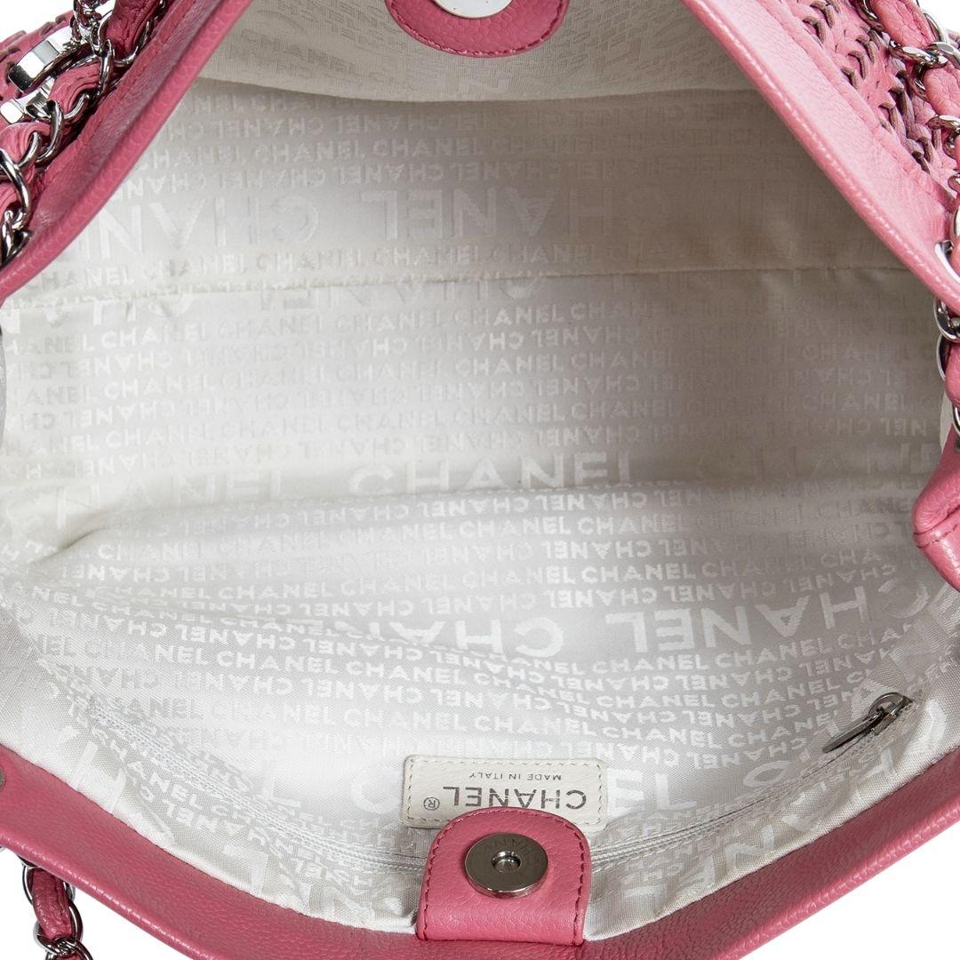 Chanel 2005 Light Pink CC Woven Charm Tote 1