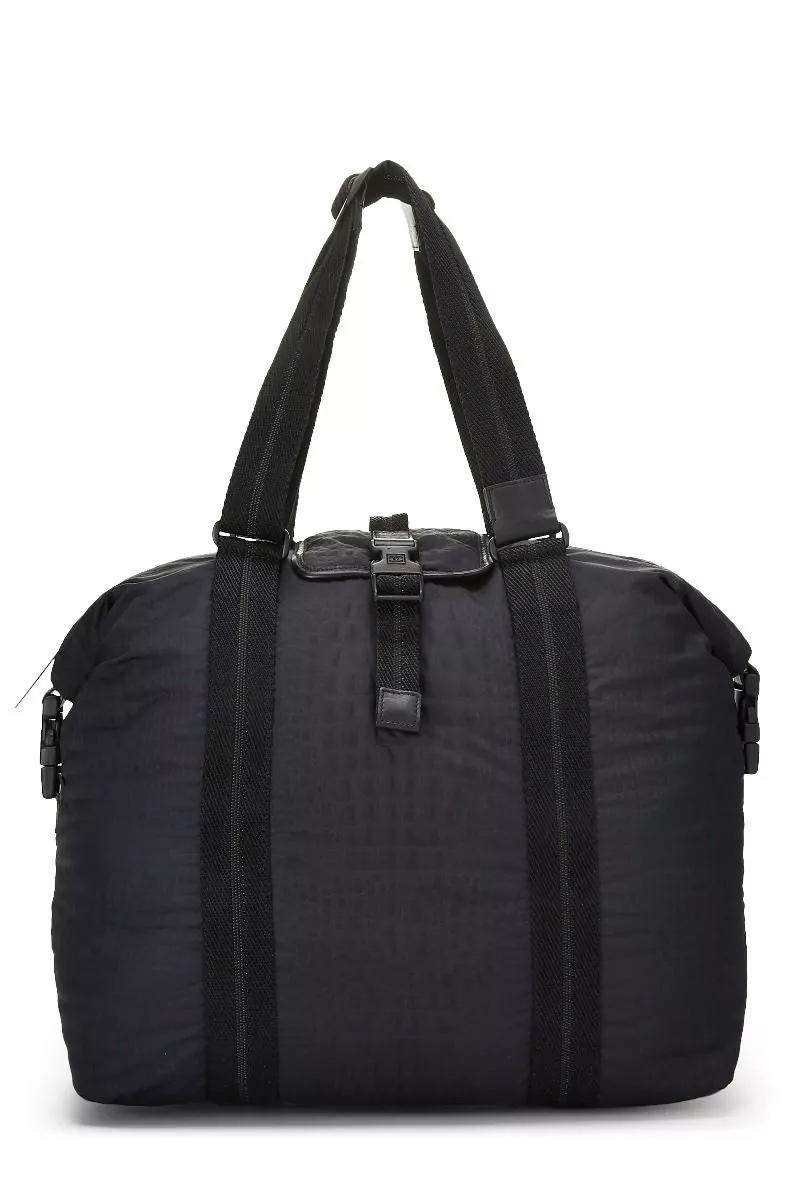 Nero Chanel 2005 Nylon Sport Palestra Viaggio Trapuntato Nylon Grande Borsa Tote in vendita