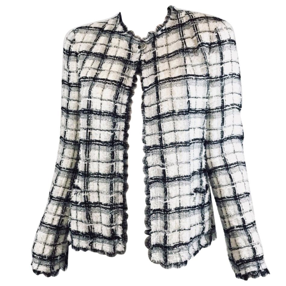 Chanel 2005 P Tweed Jacket with Lace Trim at 1stDibs