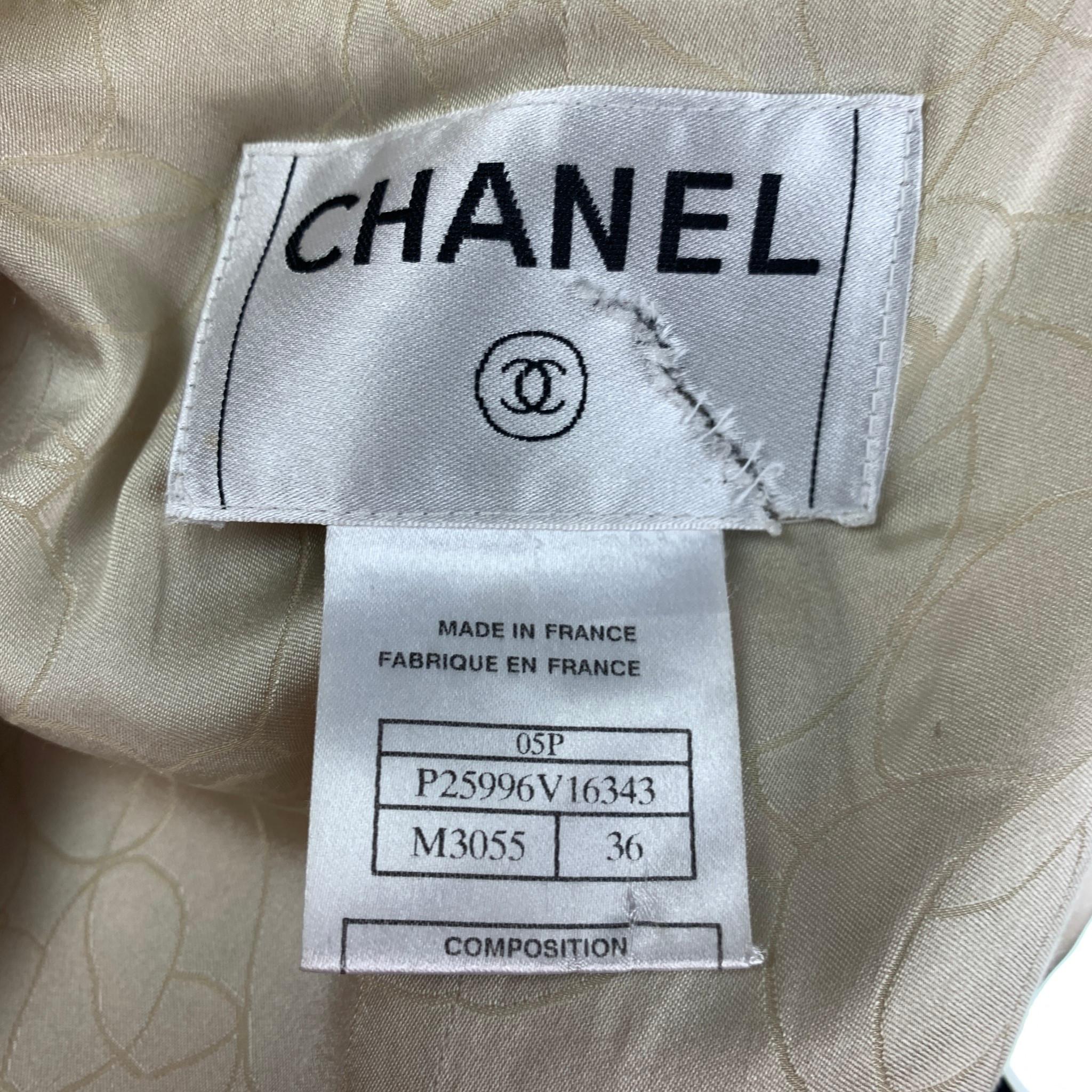 CHANEL 2005 Size 4 Pink Light Green Pink Boucle Cotton Blend Houndstooth Coat In Good Condition In San Francisco, CA
