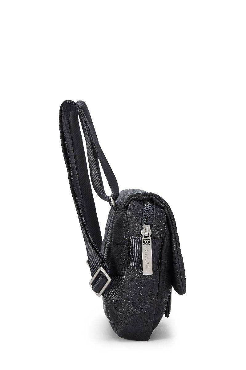 Chanel 2005 Vintage Rare Black Nylon Coco Niege Sport Duma Clasic Flap Backpack For Sale 4