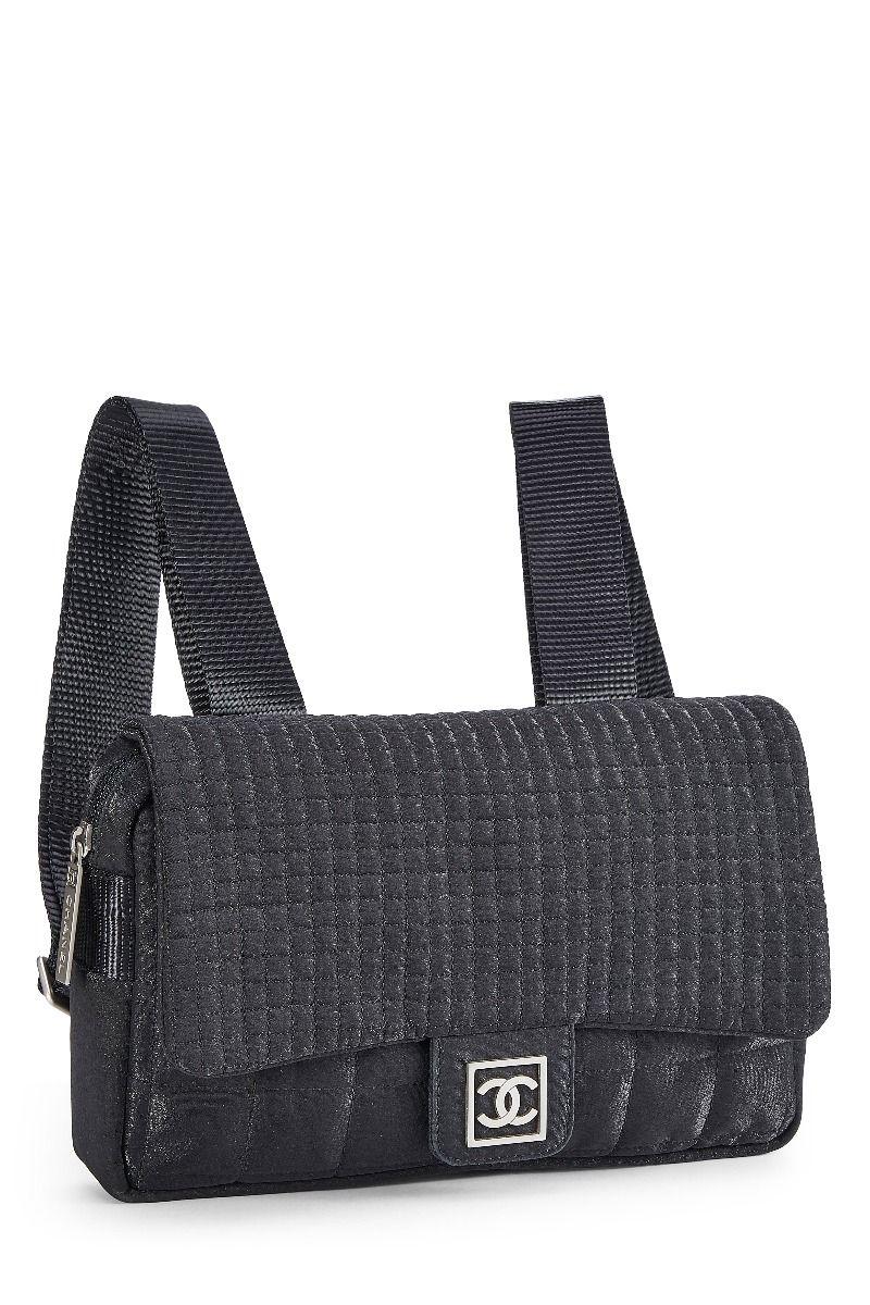 Chanel 2005 Vintage Rare Black Nylon Coco Niege Sport Duma Clasic Flap Backpack For Sale