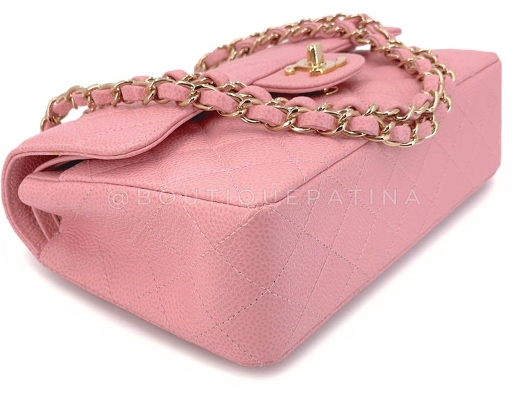 Chanel 2005 Vintage Sakura Pink Caviar Small Classic Double Flap 24k GHW  67466 For Sale at 1stDibs