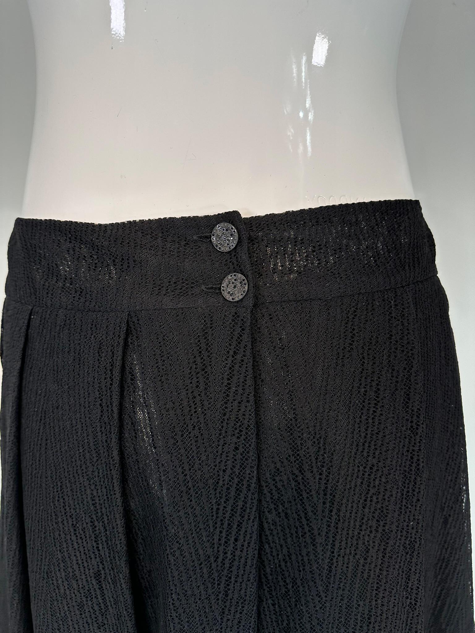 Chanel  2005A Layered Black Tulle & Silk Pleated Skirt with Ostrich Feather Hem 10