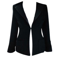 chanel black and white tweed jacket blazer