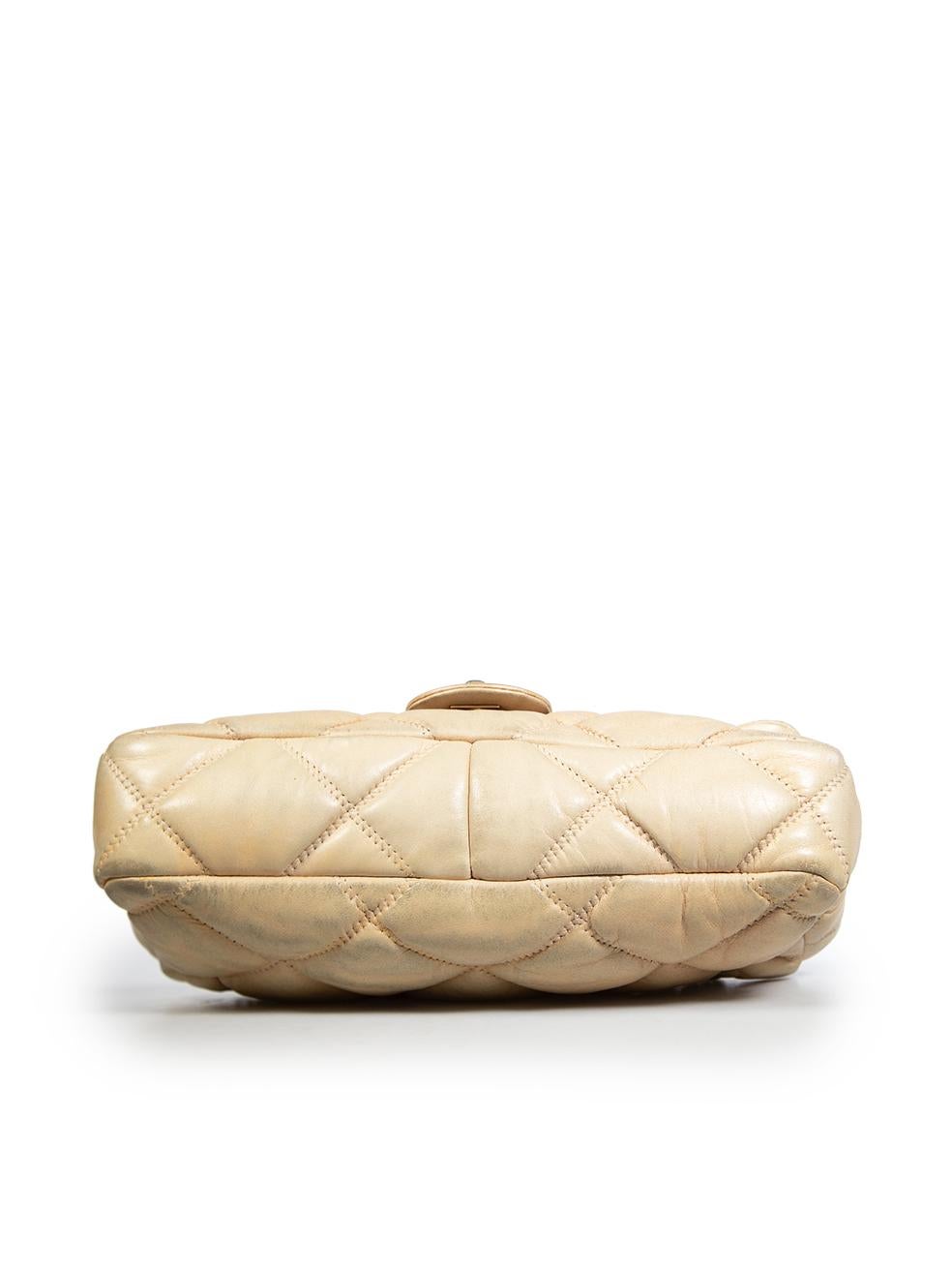 Women's Chanel 2006-08 Beige Lambskin Bubble Quilt Flap Bag