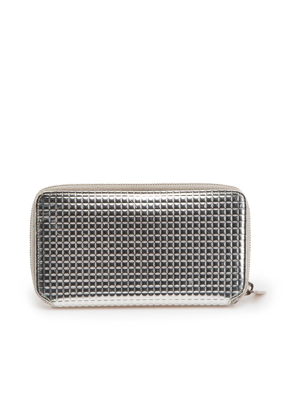 Chanel 2006-08 Silver Leather Micro Chocolate Bar Continental Wallet In Good Condition In London, GB