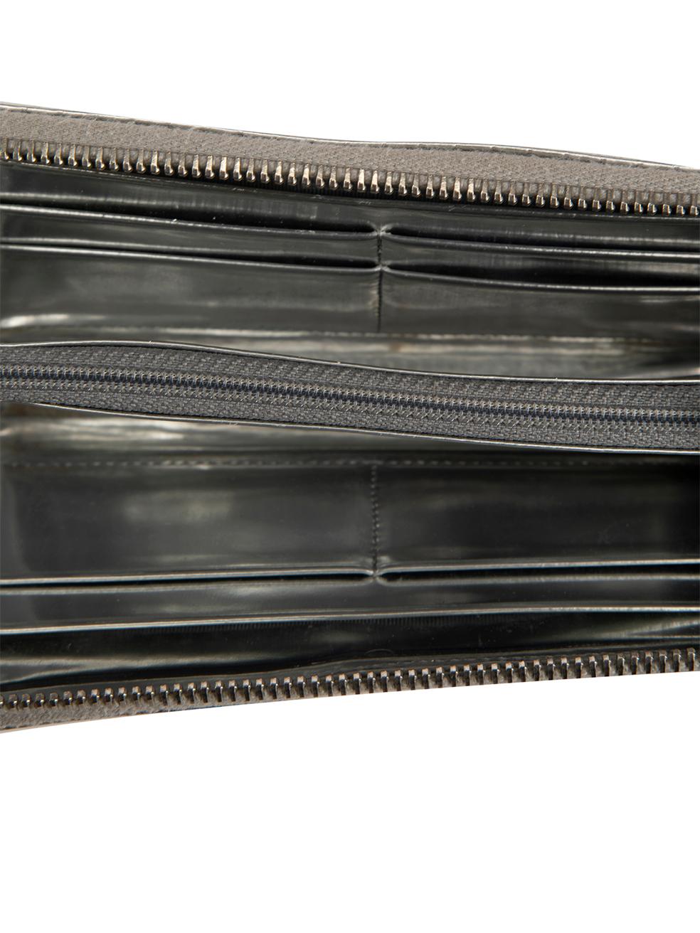 Chanel 2006-08 Silver Leather Micro Chocolate Bar Continental Wallet 1