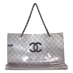 Chanel 2006-2008 Black CC Large Clear Tote Bag