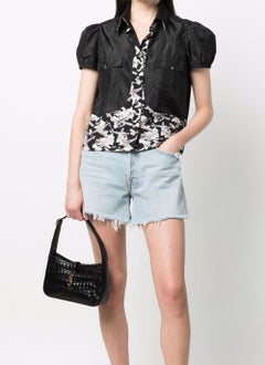 Chanel 2006 Airplane-Print Panelled Silk Blouse